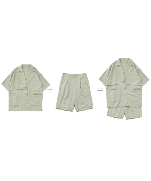 select MOCA（セレクトモカ）の「ジョーゼットテーラードセットアップ（セットアップ・レディース・グレー/ライトグリーン/ダークラベンダー・SMALL/MEDIUM）」の4枚目の写真