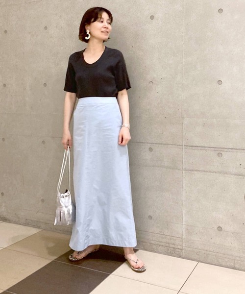 RIVE DROITE（リヴドロワ）の「メモリータフタマキシスカート（スカート・レディース・サックスブルー/ピンク・38/36）」の6枚目の写真