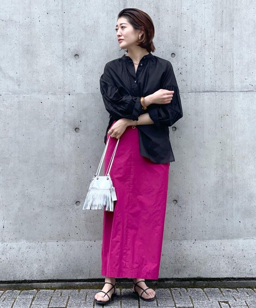 RIVE DROITE（リヴドロワ）の「メモリータフタマキシスカート（スカート・レディース・サックスブルー/ピンク・38/36）」の4枚目の写真