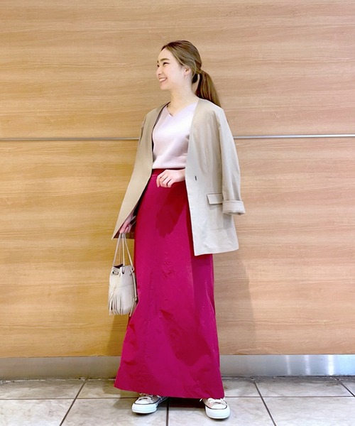 RIVE DROITE（リヴドロワ）の「メモリータフタマキシスカート（スカート・レディース・サックスブルー/ピンク・38/36）」の3枚目の写真