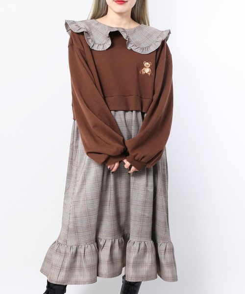 セール クマドッキング裏毛ワンピース ワンピース Wc ダブル シー のファッション通販 Zozotown