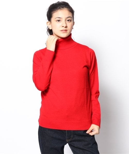 CIAOPANIC（チャオパニック）の「【Ciaopanic】ウォッシャブルタートル（ニット/セーター・レディース・ブラック/レッド/マスタード/アイボリー・FREE）」の4枚目の写真