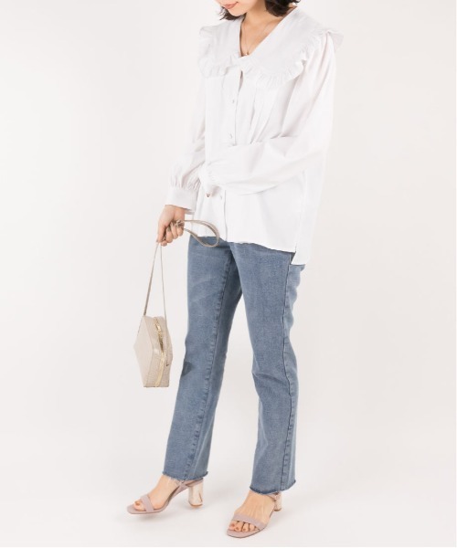 RANDA(ランダ)の「デザインヒールスクエアトゥサンダル(サンダル・レディース・ブラウン/パープル/アイボリー・L/M/S/LL)」の5枚目の写真