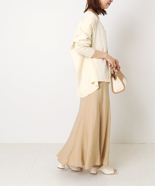 Simplicite（サンプリシテ）の「リネンレーヨンマーメイドフレアースカート◆（スカート・レディース・チャコールグレー/ベージュ/イエロー・SMALL/MEDIUM）」の13枚目の写真