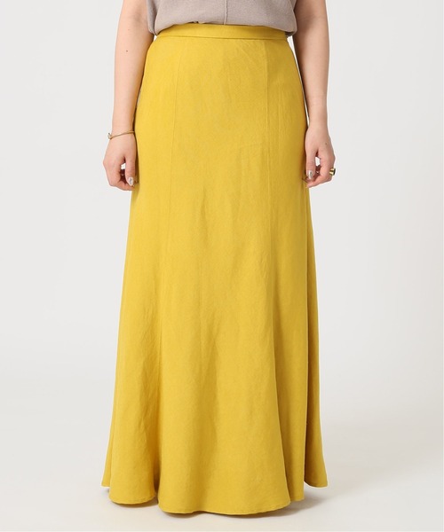 Simplicite（サンプリシテ）の「リネンレーヨンマーメイドフレアースカート◆（スカート・レディース・チャコールグレー/ベージュ/イエロー・SMALL/MEDIUM）」の14枚目の写真