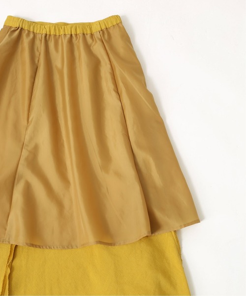Simplicite（サンプリシテ）の「リネンレーヨンマーメイドフレアースカート◆（スカート・レディース・チャコールグレー/ベージュ/イエロー・SMALL/MEDIUM）」の6枚目の写真