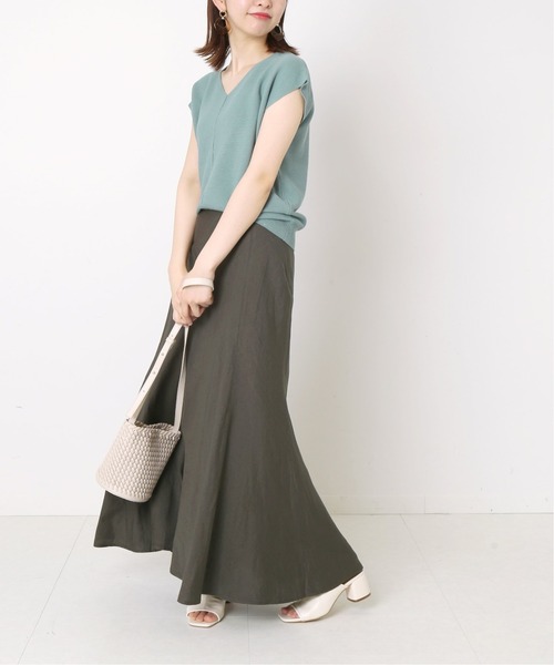 Simplicite（サンプリシテ）の「リネンレーヨンマーメイドフレアースカート◆（スカート・レディース・チャコールグレー/ベージュ/イエロー・SMALL/MEDIUM）」の19枚目の写真