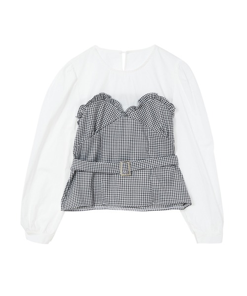 fifth calin(フィフスカラン)の「ウエストマークビスチェデザインブラウス(シャツ/ブラウス・レディース・ベージュ/アニマル・MEDIUM)」の9枚目の写真