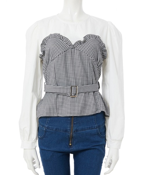 fifth calin(フィフスカラン)の「ウエストマークビスチェデザインブラウス(シャツ/ブラウス・レディース・ベージュ/アニマル・MEDIUM)」の6枚目の写真