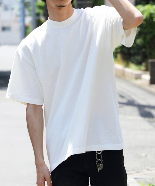 LOS ANGELES APPAREL（ロサンゼルスアパレル）の「LOS ANGELS APPAREL 6.5oz半袖Ｔシャツ（Tシャツ/カットソー・メンズ・ブラック/グレー系1/オフホワイト/ホワイト/グリーン系その他/ネイビー/ブラック系その他/ブルー系その他/フューシャピンク/オレンジ/ゴールド/パープル/レッド/ライトピンク・X-LARGE/MEDIUM/LARGE）」の3枚目の写真