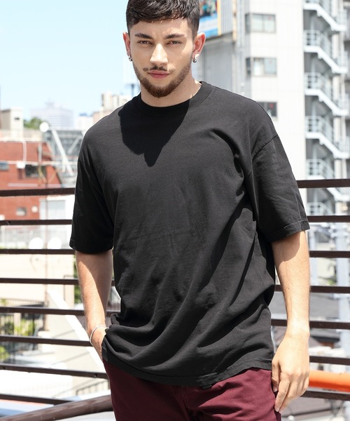 LOS ANGELES APPAREL（ロサンゼルスアパレル）の「LOS ANGELS APPAREL 6.5oz半袖Ｔシャツ（Tシャツ/カットソー・メンズ・ブラック/グレー系1/オフホワイト/ホワイト/グリーン系その他/ネイビー/ブラック系その他/ブルー系その他/フューシャピンク/オレンジ/ゴールド/パープル/レッド/ライトピンク・X-LARGE/MEDIUM/LARGE）」の4枚目の写真