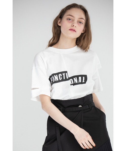 AULA AILA(アウラアイラ)の「リメイクプリントTシャツ(Tシャツ/カットソー・レディース・オフホワイト/ブラック・0)」の5枚目の写真