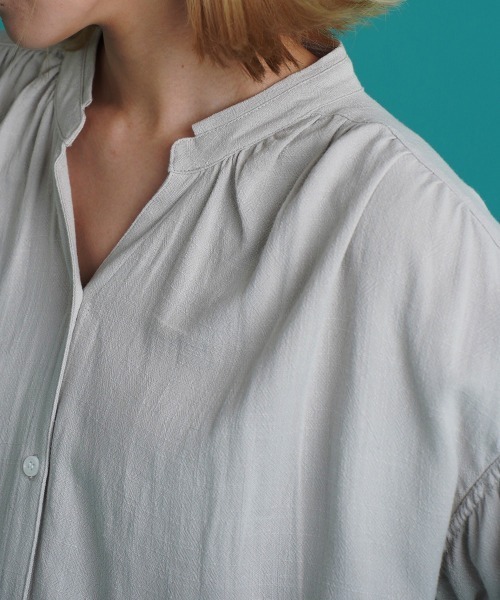 LUPILIEN（ルピリアン）の「涼し気◆リネン混２ＷＡＹシャーリングスリーブワンピース（ワンピース・レディース・ライトグレー/ミント/オレンジ/サックスブルー/ブラック/ライトグリーン・FREE）」の13枚目の写真
