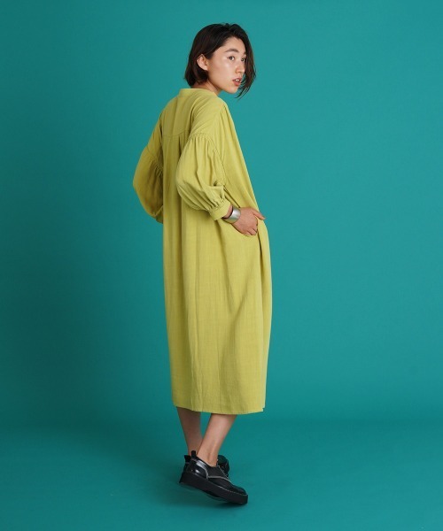 LUPILIEN（ルピリアン）の「涼し気◆リネン混２ＷＡＹシャーリングスリーブワンピース（ワンピース・レディース・ライトグレー/ミント/オレンジ/サックスブルー/ブラック/ライトグリーン・FREE）」の14枚目の写真