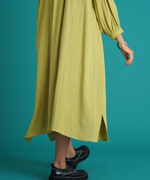 LUPILIEN（ルピリアン）の「涼し気◆リネン混２ＷＡＹシャーリングスリーブワンピース（ワンピース・レディース・ライトグレー/ミント/オレンジ/サックスブルー/ブラック/ライトグリーン・FREE）」の15枚目の写真