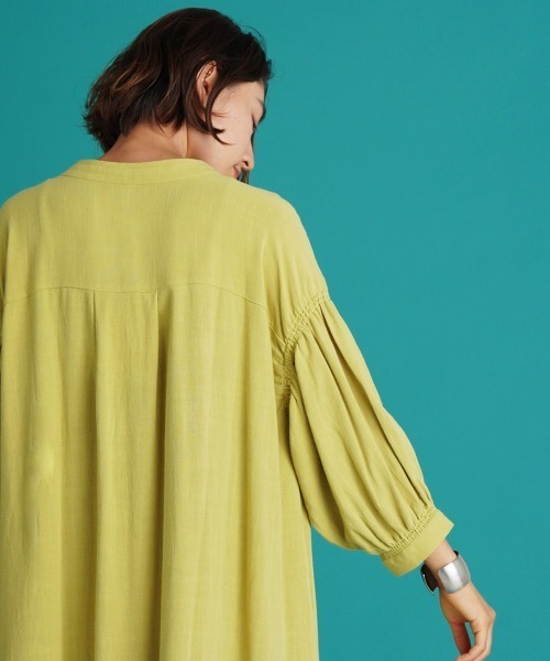 LUPILIEN（ルピリアン）の「涼し気◆リネン混２ＷＡＹシャーリングスリーブワンピース（ワンピース・レディース・ライトグレー/ミント/オレンジ/サックスブルー/ブラック/ライトグリーン・FREE）」の16枚目の写真