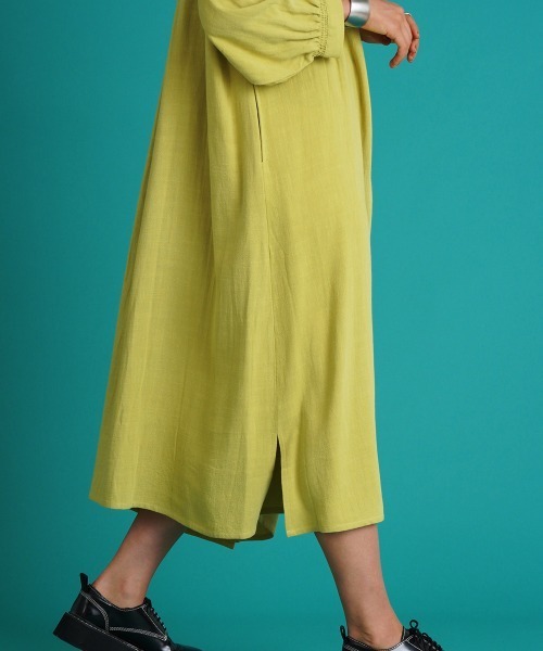 LUPILIEN（ルピリアン）の「涼し気◆リネン混２ＷＡＹシャーリングスリーブワンピース（ワンピース・レディース・ライトグレー/ミント/オレンジ/サックスブルー/ブラック/ライトグリーン・FREE）」の17枚目の写真