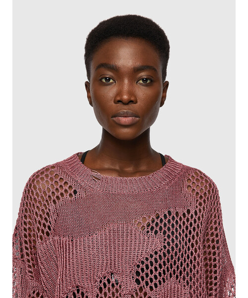 DIESEL(ディーゼル)の「レディース ニット カモフラ クルーネック セーター(ニット/セーター・レディース・ピンク/ブラック・LARGE/MEDIUM/X-SMALL/SMALL)」の7枚目の写真