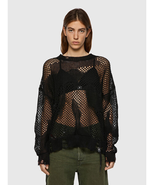 DIESEL(ディーゼル)の「レディース ニット カモフラ クルーネック セーター(ニット/セーター・レディース・ピンク/ブラック・LARGE/MEDIUM/X-SMALL/SMALL)」の5枚目の写真