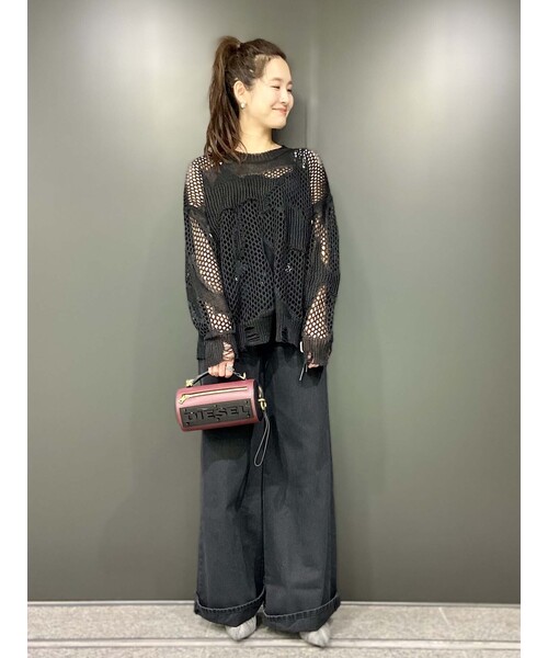 DIESEL(ディーゼル)の「レディース ニット カモフラ クルーネック セーター(ニット/セーター・レディース・ピンク/ブラック・LARGE/MEDIUM/X-SMALL/SMALL)」の15枚目の写真