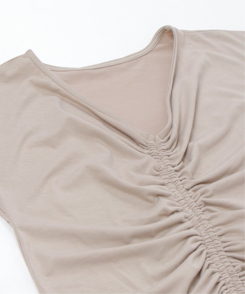 VENCEEXCHANGE（ヴァンスエクスチェンジ）の「ギャザートップスパンツセットアップ（その他トップス・レディース・ブラック/ベージュ・M）」の5枚目の写真