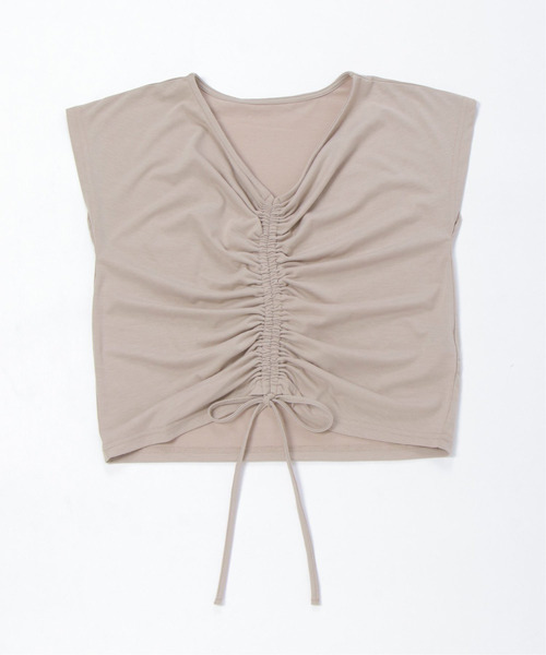 VENCEEXCHANGE（ヴァンスエクスチェンジ）の「ギャザートップスパンツセットアップ（その他トップス・レディース・ブラック/ベージュ・M）」の3枚目の写真