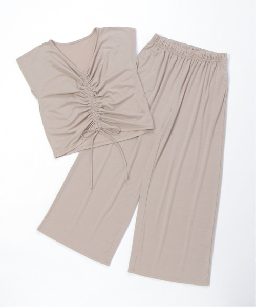 VENCEEXCHANGE（ヴァンスエクスチェンジ）の「ギャザートップスパンツセットアップ（その他トップス・レディース・ブラック/ベージュ・M）」の17枚目の写真