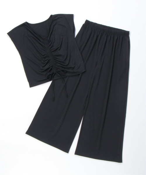 VENCEEXCHANGE（ヴァンスエクスチェンジ）の「ギャザートップスパンツセットアップ（その他トップス・レディース・ブラック/ベージュ・M）」の18枚目の写真