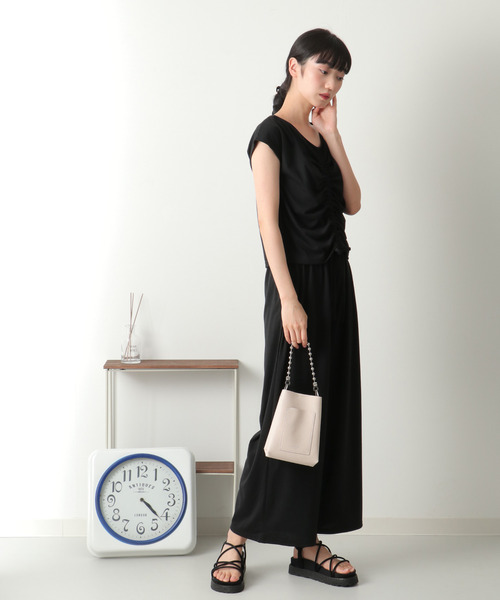 VENCEEXCHANGE（ヴァンスエクスチェンジ）の「ギャザートップスパンツセットアップ（その他トップス・レディース・ブラック/ベージュ・M）」の12枚目の写真