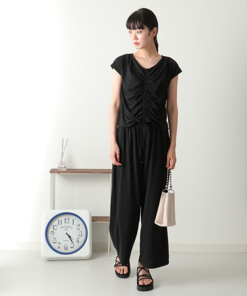 VENCEEXCHANGE（ヴァンスエクスチェンジ）の「ギャザートップスパンツセットアップ（その他トップス・レディース・ブラック/ベージュ・M）」の14枚目の写真