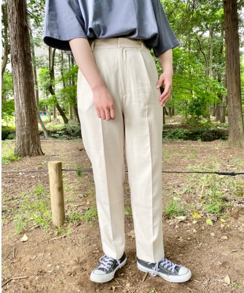 nemne store（ネンネストア）の「まっすぐすすむセンタープレススラックス（スラックス・レディース・パープル/オフホワイト/イエロー/オレンジ/グリーン・SMALL/MEDIUM）」の2枚目の写真