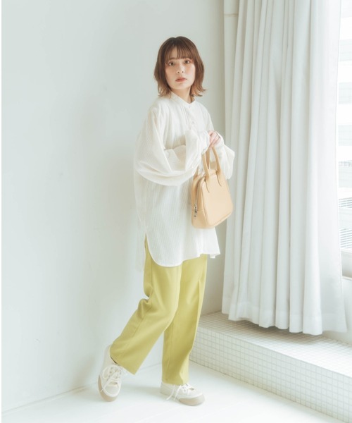 nemne store（ネンネストア）の「まっすぐすすむセンタープレススラックス（スラックス・レディース・パープル/オフホワイト/イエロー/オレンジ/グリーン・SMALL/MEDIUM）」の16枚目の写真