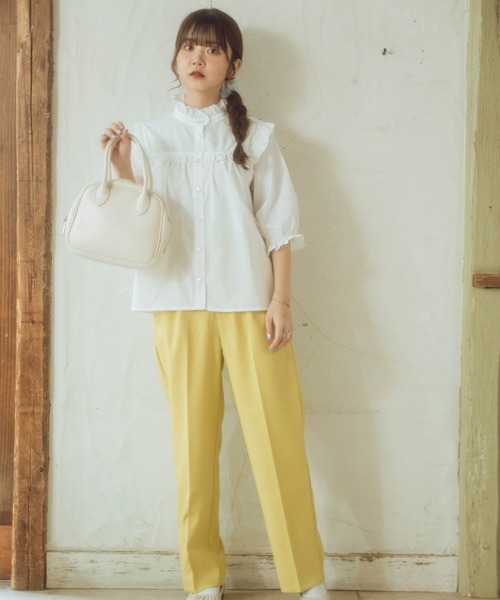 nemne store（ネンネストア）の「まっすぐすすむセンタープレススラックス（スラックス・レディース・パープル/オフホワイト/イエロー/オレンジ/グリーン・SMALL/MEDIUM）」の12枚目の写真