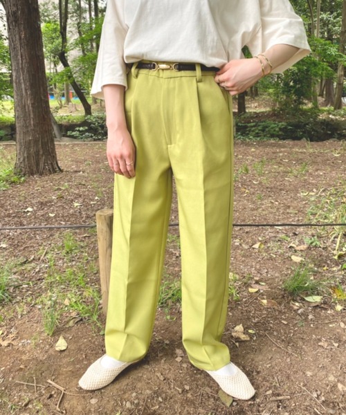 nemne store（ネンネストア）の「まっすぐすすむセンタープレススラックス（スラックス・レディース・パープル/オフホワイト/イエロー/オレンジ/グリーン・SMALL/MEDIUM）」の18枚目の写真