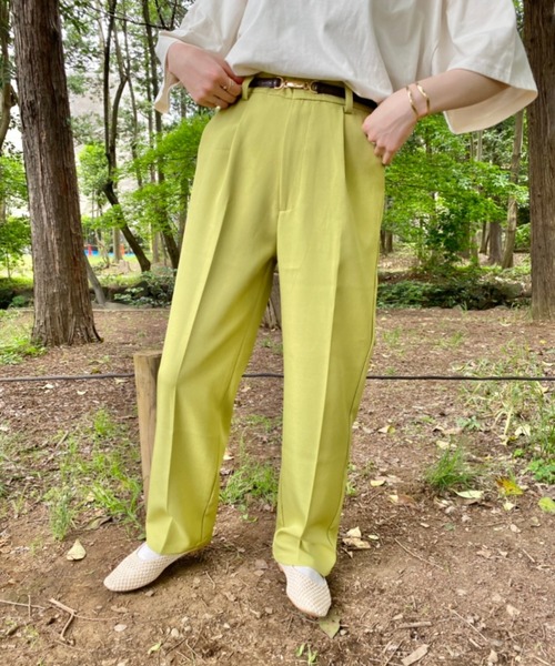 nemne store（ネンネストア）の「まっすぐすすむセンタープレススラックス（スラックス・レディース・パープル/オフホワイト/イエロー/オレンジ/グリーン・SMALL/MEDIUM）」の10枚目の写真