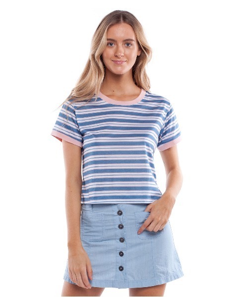 rhythm（リズム）の「【rhythm】STROKES TEE（Tシャツ/カットソー・レディース・ネイビー・MEDIUM/SMALL）」の1枚目の写真