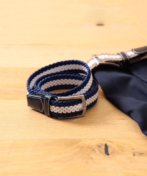 BEAMS HEART（ビームスハート）の「メランジ調 メッシュベルト（ベルト・メンズ・サックスブルー/ネイビー/グレー/ベージュ・LARGE/MEDIUM）」の3枚目の写真