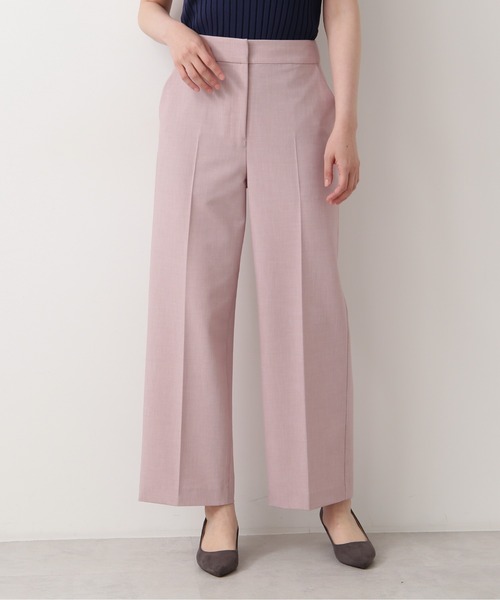 NATURAL BEAUTY BASIC（ナチュラルビューティーベーシック）の「メランジセンタープレスストレートパンツ（その他パンツ・レディース・チャコールグレー/ピンク・X-SMALL/SMALL/MEDIUM/LARGE）」の2枚目の写真