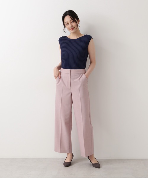 NATURAL BEAUTY BASIC（ナチュラルビューティーベーシック）の「メランジセンタープレスストレートパンツ（その他パンツ・レディース・チャコールグレー/ピンク・X-SMALL/SMALL/MEDIUM/LARGE）」の8枚目の写真