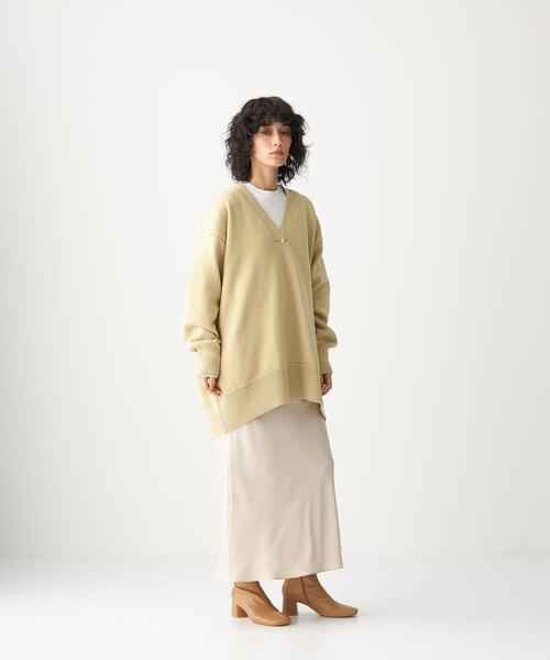 CITEN（シテン）の「＜CITEN（シテン）＞サテンナロー マキシスカート（スカート・レディース・ダークブラウン/ライトピンク/ベージュ・S/M）」の2枚目の写真