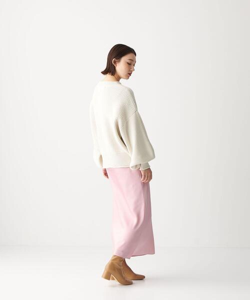 CITEN（シテン）の「＜CITEN（シテン）＞サテンナロー マキシスカート（スカート・レディース・ダークブラウン/ライトピンク/ベージュ・S/M）」の6枚目の写真