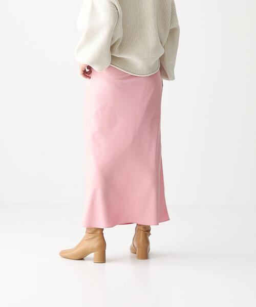 CITEN（シテン）の「＜CITEN（シテン）＞サテンナロー マキシスカート（スカート・レディース・ダークブラウン/ライトピンク/ベージュ・S/M）」の8枚目の写真