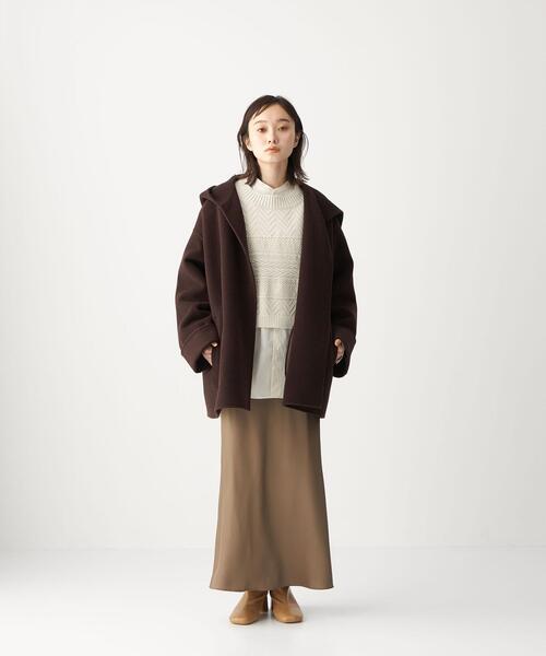 CITEN（シテン）の「＜CITEN（シテン）＞サテンナロー マキシスカート（スカート・レディース・ダークブラウン/ライトピンク/ベージュ・S/M）」の9枚目の写真