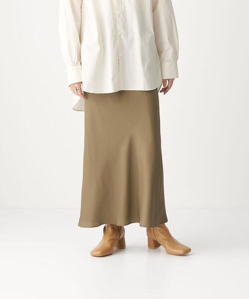 CITEN（シテン）の「＜CITEN（シテン）＞サテンナロー マキシスカート（スカート・レディース・ダークブラウン/ライトピンク/ベージュ・S/M）」の16枚目の写真