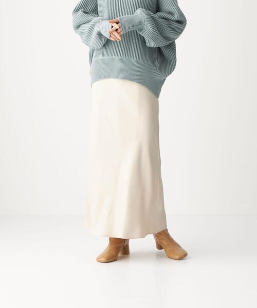 CITEN（シテン）の「＜CITEN（シテン）＞サテンナロー マキシスカート（スカート・レディース・ダークブラウン/ライトピンク/ベージュ・S/M）」の18枚目の写真