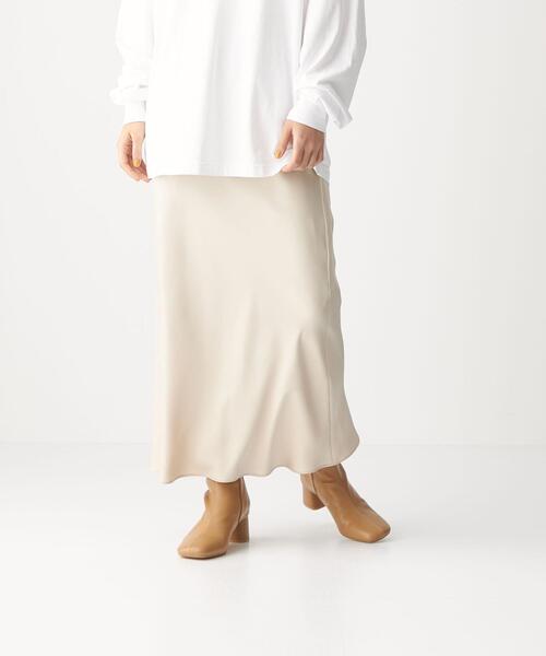 CITEN（シテン）の「＜CITEN（シテン）＞サテンナロー マキシスカート（スカート・レディース・ダークブラウン/ライトピンク/ベージュ・S/M）」の21枚目の写真