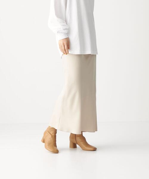 CITEN（シテン）の「＜CITEN（シテン）＞サテンナロー マキシスカート（スカート・レディース・ダークブラウン/ライトピンク/ベージュ・S/M）」の22枚目の写真
