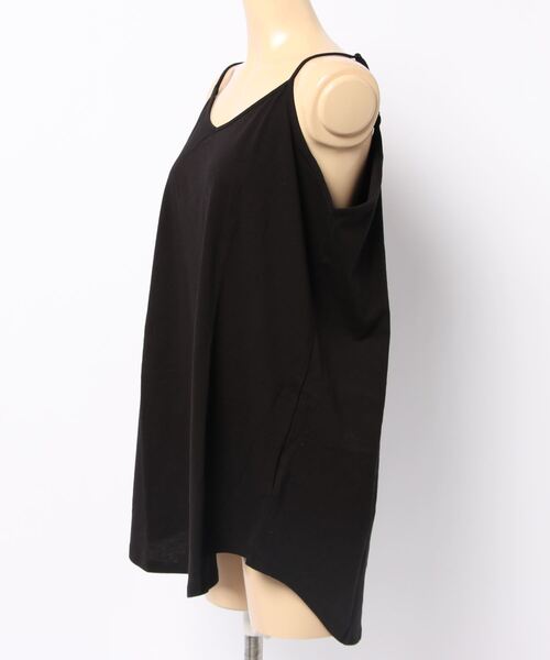 GeeRA（ジーラ）の「綿100％ロング丈レイヤードキャミソール（キャミソール・レディース・ブラック/オフホワイト・MEDIUM/LARGE/X-LARGE/XX-LARGE）」の3枚目の写真