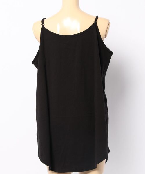 GeeRA（ジーラ）の「綿100％ロング丈レイヤードキャミソール（キャミソール・レディース・ブラック/オフホワイト・MEDIUM/LARGE/X-LARGE/XX-LARGE）」の4枚目の写真