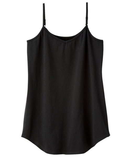 GeeRA（ジーラ）の「綿100％ロング丈レイヤードキャミソール（キャミソール・レディース・ブラック/オフホワイト・MEDIUM/LARGE/X-LARGE/XX-LARGE）」の5枚目の写真